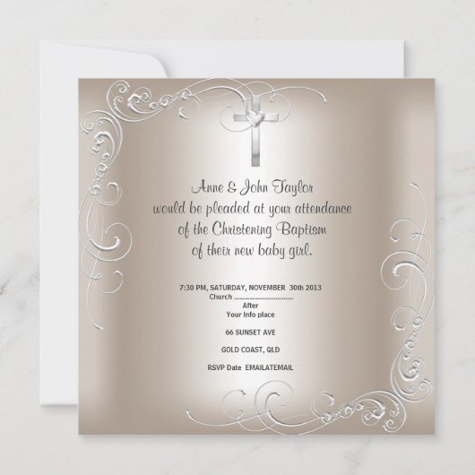 Baby Doop Meisje Jongen Doop Parel Kaart (Achterkant)