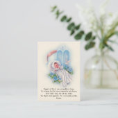 Baby Doopherinnering Engel Gebed Visitekaartje (Staand voorkant)