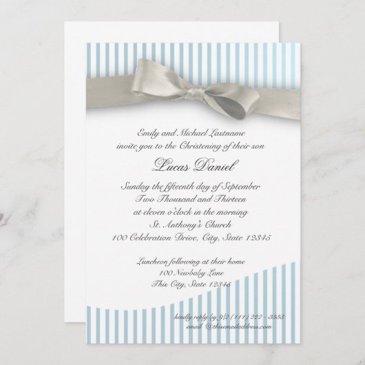 Baby dooppenstreep met boog kaart (Voorkant / Achterkant)