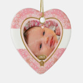 Baby Double Sided Photo Heart Lijst Keramisch Ornament (Rechts)
