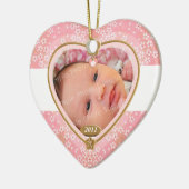 Baby Double Sided Photo Heart Lijst Keramisch Ornament (Links)