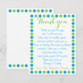 Baby douche bedankt je kaart van baby (Voorkant / Achterkant)