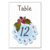 Baby douche blauwe witte parels bloemen leuk leuk kaart (Achterkant)