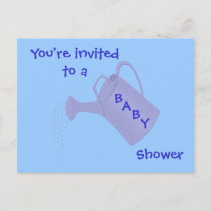 Baby Douche Uitnodigingen Blauw Water Can Briefkaa