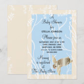 Baby douche uitnodigingen Cream/Blue Turtle uitnod (Voorkant / Achterkant)
