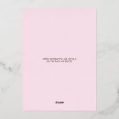 Baby Douche Uitnodigingen Folie Funky Pink Rose Go (Achterkant)