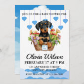 Baby douche uitnodigingen, Puppy thema uitnodiging (Voorkant / Achterkant)