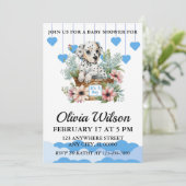 Baby douche uitnodigingen, Puppy thema uitnodiging (Staand voorkant)