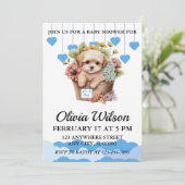 Baby douche uitnodigingen, Puppy thema uitnodiging (Staand voorkant)