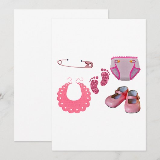 Baby doucheuitnodigingen! kaart (Voorkant / Achterkant)