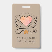 Baby Doula Birth Coach Midechtgenote Badge (Achterkant)