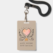 Baby Doula Birth Coach Midechtgenote Badge (Achterkant met lanyard)