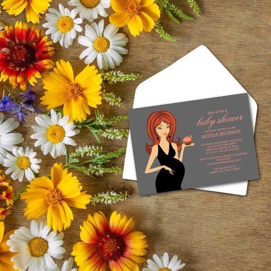 Baby douwer-uitnodigingen {grijs} kaart