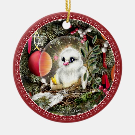 Baby Dove Keramisch Ornament (Voorkant)