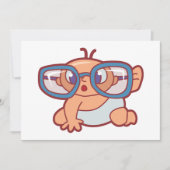 Baby draagt grote glazen uitnodigingen (Voorkant)