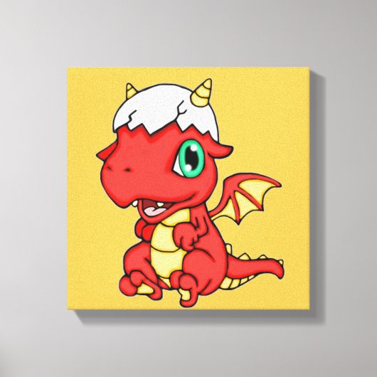 Baby draak 12 x 12 canvas afdruk (Voorkant)