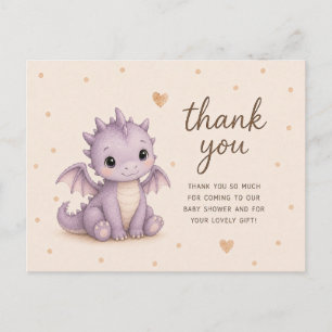 Baby Draak Baby Shower Bedankt Briefkaart