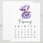Baby Draak Februari Lieve Fantasy Maandkalender (Voorkant / Achterkant)