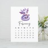 Baby Draak Februari Lieve Fantasy Maandkalender (Staand voorkant)