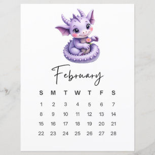 Baby Draak Februari Lieve Fantasy Maandkalender
