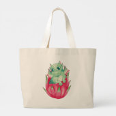 Baby Draak in een drakenfruit Grote Tote Bag (Achterkant)