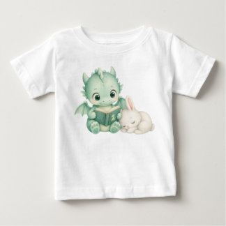 Baby Draak Leest Boek Waterverf Kinderkamer Kids