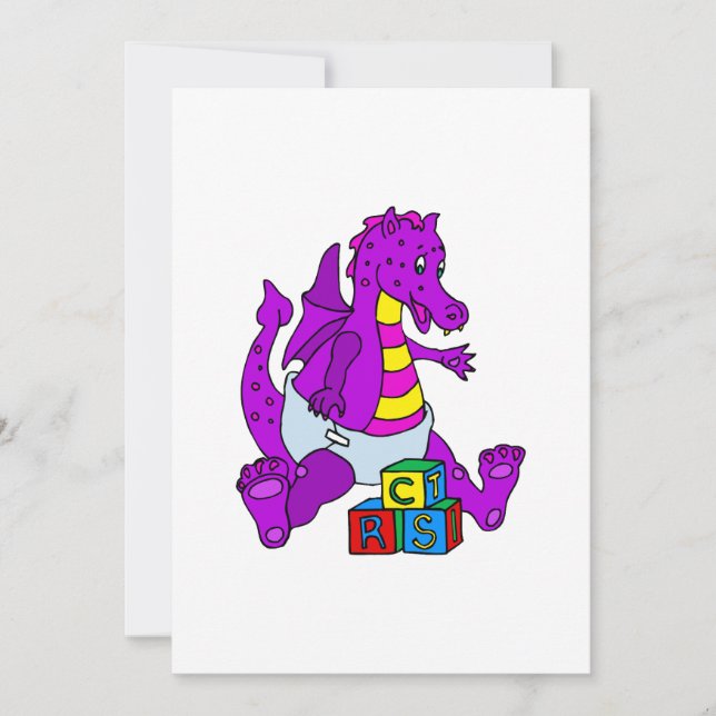Baby Draak met blokken (Voorkant)