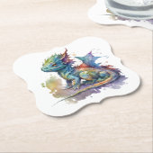 Baby draak met waterkleur, onderzetter (Gekanteld)