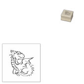 Baby draak rubberstempel (Gestempeld)