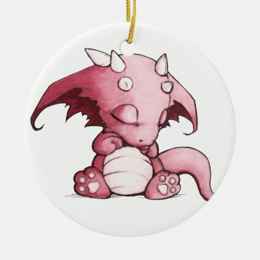 baby draak slapen keramisch ornament (Voorkant)