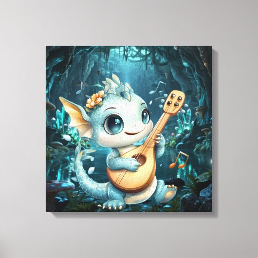 Baby Draak Tunes Canvas Afdruk (Voorkant)