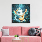 Baby Draak Tunes Canvas Afdruk (Insitu (Woonkamer))