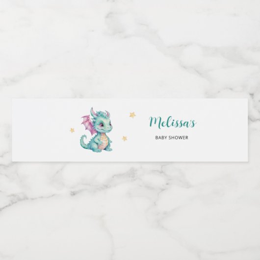 Baby Draak Waterfles Etiket (Enkel label)