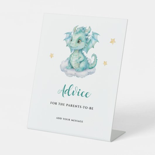 Baby Dragon Advies Ouders Reclamebord Met Voetstuk (Voorkant)