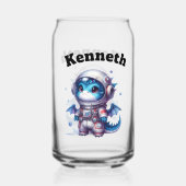 Baby Dragon-astronaut in het besneeuwde land Blikvorm Glas (Voorkant)