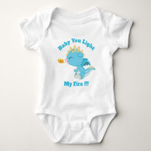 Baby Dragon Baby... je licht mijn brandjongen blau Romper