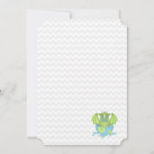 Baby Dragon Baby shower Invitation Green Blue Grey Kaart (Achterkant)