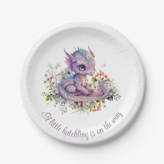 Baby Dragon Baby shower Papieren Bordje (Voorkant)