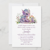 Baby Dragon Baby shower Uitnodiging (Voorkant)
