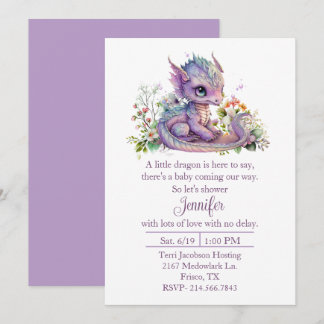 Baby Dragon Baby shower Uitnodiging