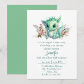 Baby Dragon Baby shower Uitnodiging (Voorkant / Achterkant)