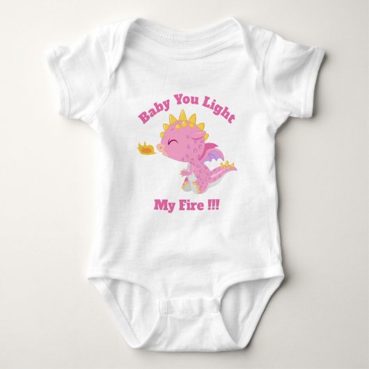 Baby Dragon Baby You Light My Fire Girl Roze Romper (Voorkant)