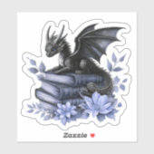 Baby Dragon Book Sticker, Schattigee Vinyl Sticker (Vel)
