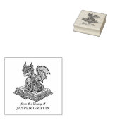Baby Dragon Bookplate Rubberstempel (Gestempeld)