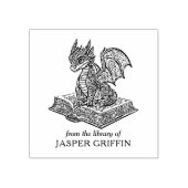 Baby Dragon Bookplate Rubberstempel (Afrduk)