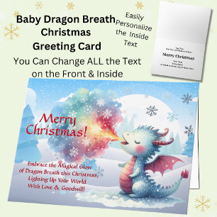 Baby Dragon Breath Vrolijk Kerstfeest Kaart