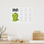 Baby dragon Calendar 2021 Poster - Maandbegin (Keuken)