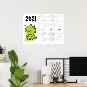 Baby dragon Calendar 2021 Poster - Maandbegin (Thuiskantoor)