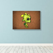Baby Dragon Canvas Afdruk (Insitu (Houten vloer))