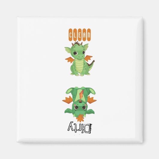 Baby Dragon Clean Dirty Dishwasher magnet (Voorkant)